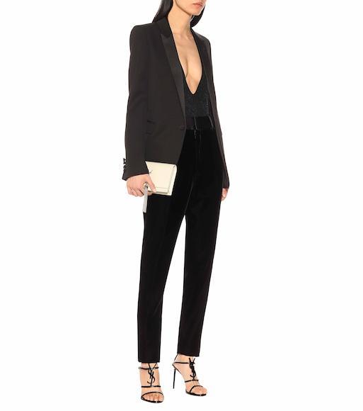 SAINT LAURENT Single-breasted Velvet Tuxedo Jacket In Black