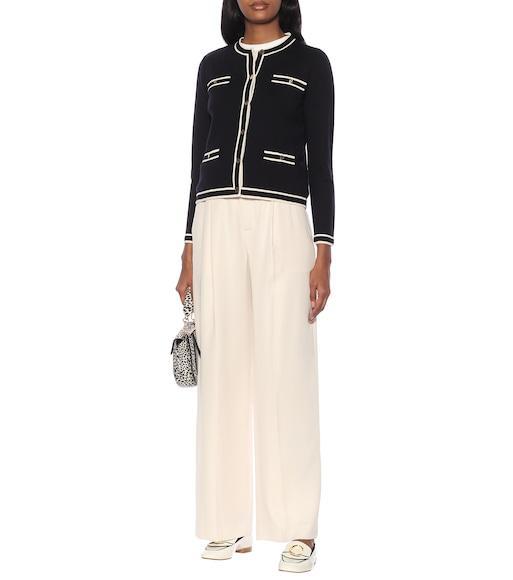 TORY BURCH Black Merino Wool Cardigan