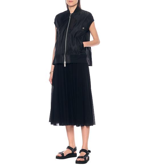 SACAI Nylon Twill Vest In Blue