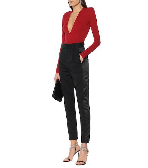 SAINT LAURENT Loulou Chain Tassel Earrings In Silver