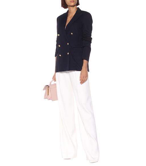 POLO RALPH LAUREN Double-breasted Wool-blend Blazer In Blue