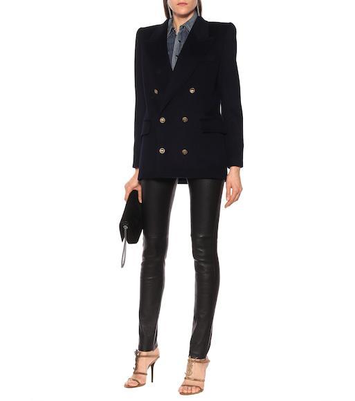 SAINT LAURENT Loulou Chain Tassel Earrings In Silver