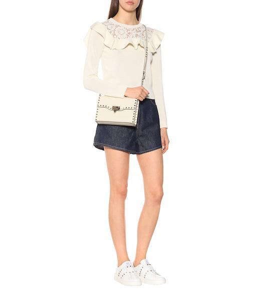 VALENTINO GARAVANI White Rockstud-embellished Low-top Sneakers