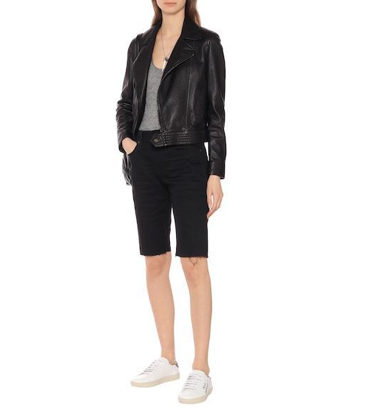 SAINT LAURENT Low-top Sneakers With Round Toe And Contrast Heel In White