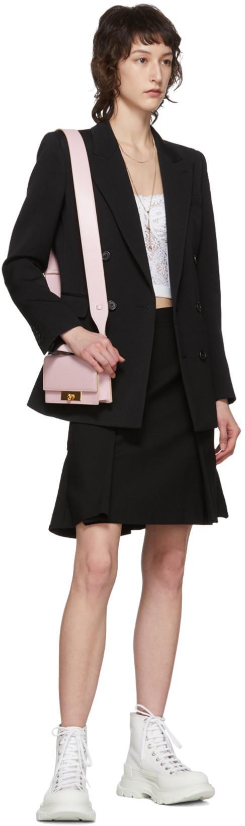 ALEXANDER MCQUEEN Cotton-blend Corded Lace Bustier Top In Neutral