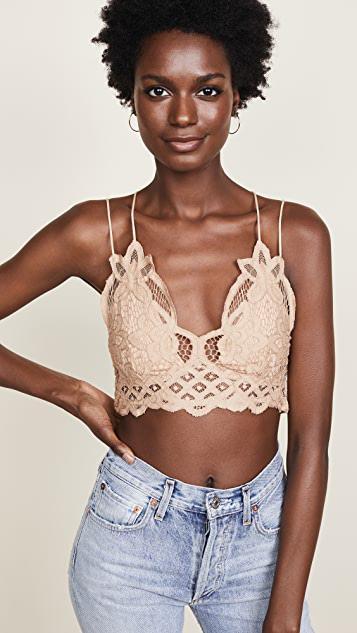 FREE PEOPLE Adella Longline Lace Bralette In Pink Petal In Neutral