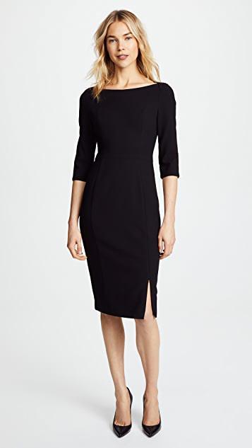 BLACK HALO Marissa Zip Slit Sheath Dress In Black