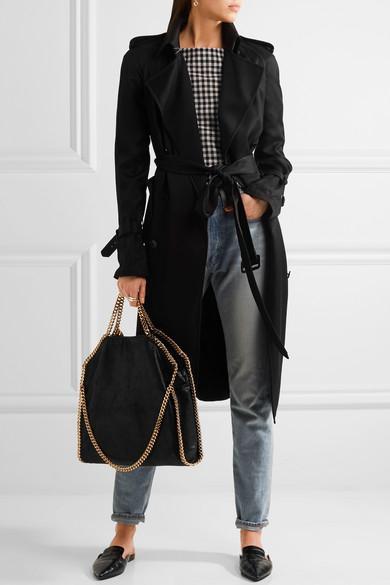 STELLA MCCARTNEY The Falabella Mini Faux Brushed-leather Shoulder Bag In Black