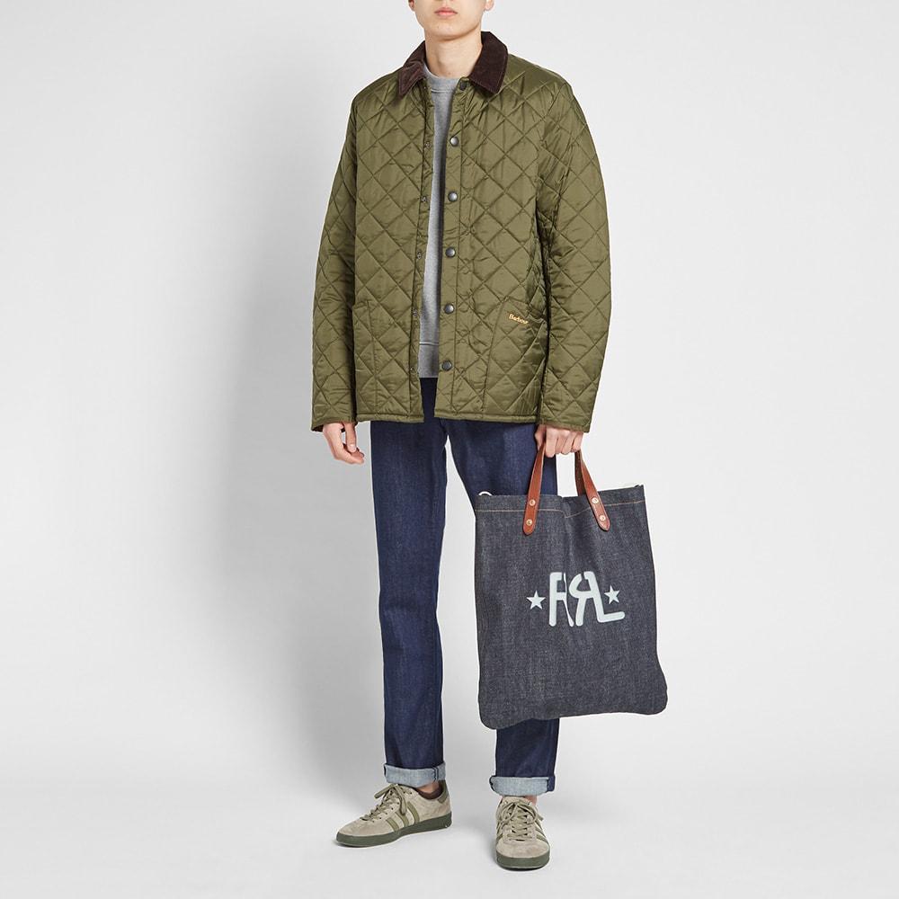 BARBOUR Heritage Liddesdale Green Jacket With Classic Corduroy Collar And Logo Lettering On The Front In Tec