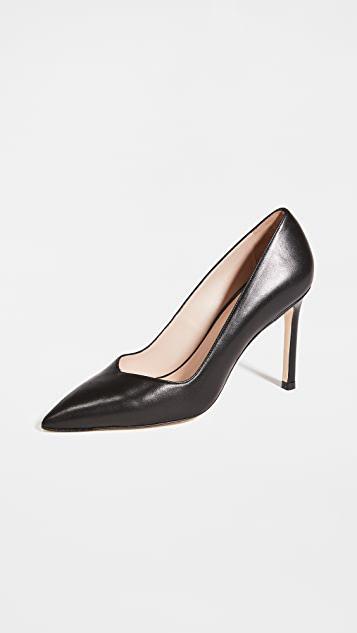 STUART WEITZMAN Pointed-toe 75mm Leather Pumps In Black
