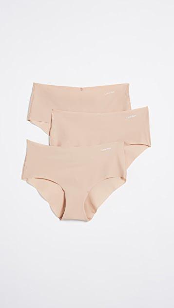CALVIN KLEIN UNDERWEAR Invisibles Hipster 3 Pack In Light Caramel