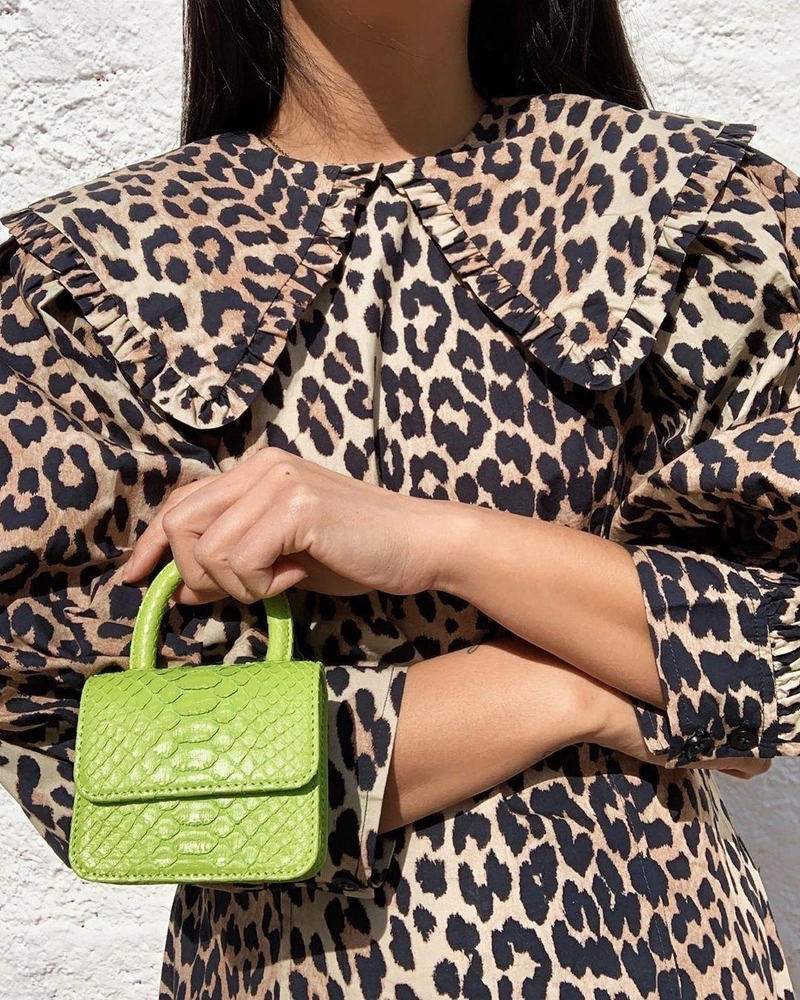 shopbop.com's Posts | Wearing: Ganni Leopard-print Cotton-poplin Mini Dress In Maxi Leopard