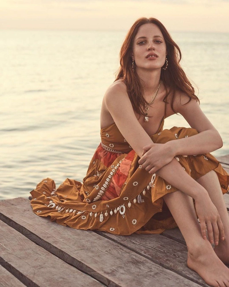 shopbop.com's Posts | Wearing: Ulla Johnson Cutout Embellished Cotton-poplin Midi Dress In Ochre