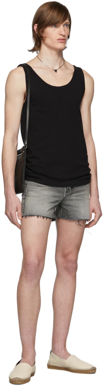 SAINT LAURENT Embroidered Espadrilles In Canvas Beige In White