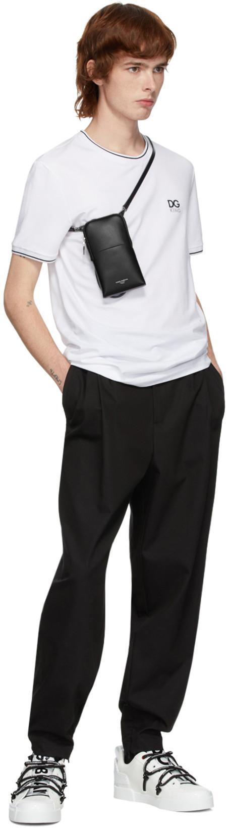 DOLCE & GABBANA Portofino Sneaker In Calfskin And White Paint