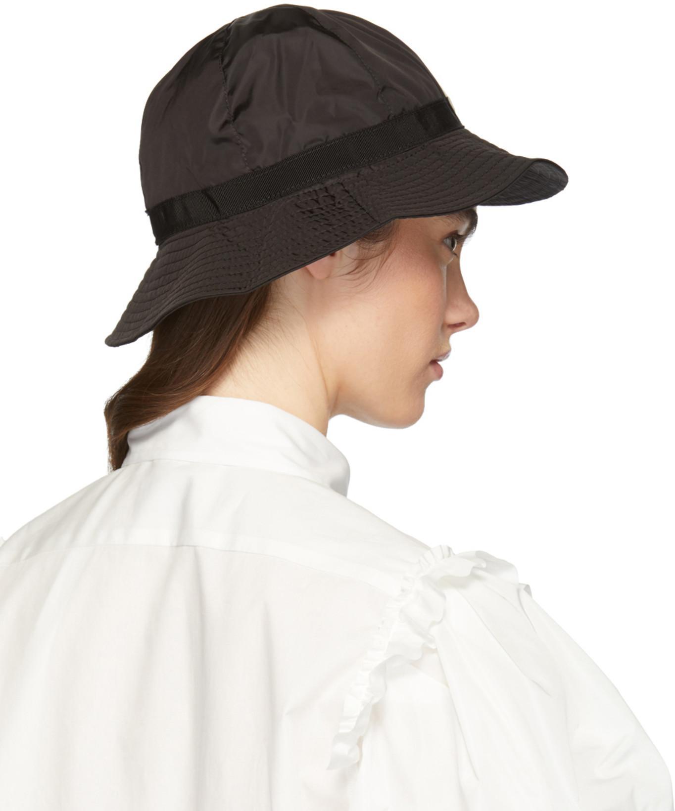 MONCLER Cotton Lining Stitched Brim Hat In Black