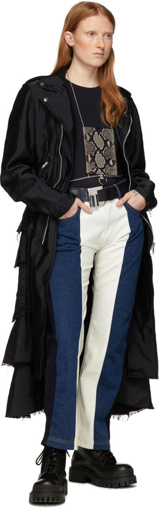 MAISON MARGIELA Black Stretch Long Sleeves Body-suit In Polyamide Blend Woman