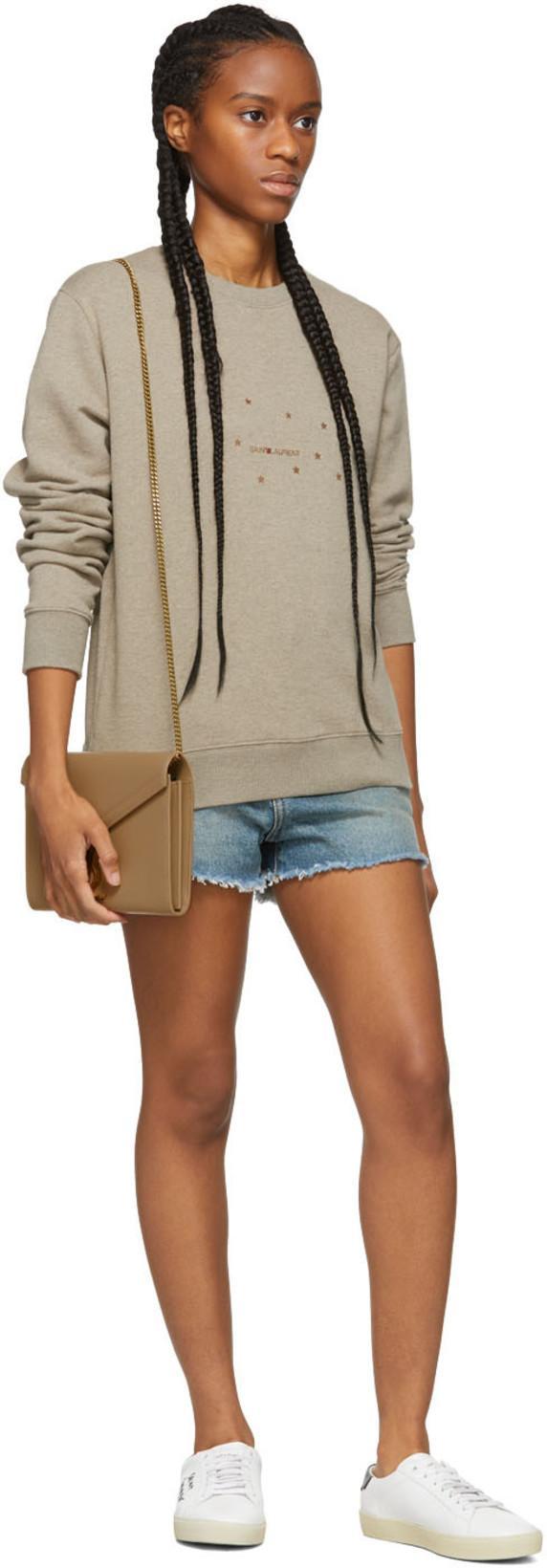 SAINT LAURENT Low-top Sneakers With Round Toe And Contrast Heel In White