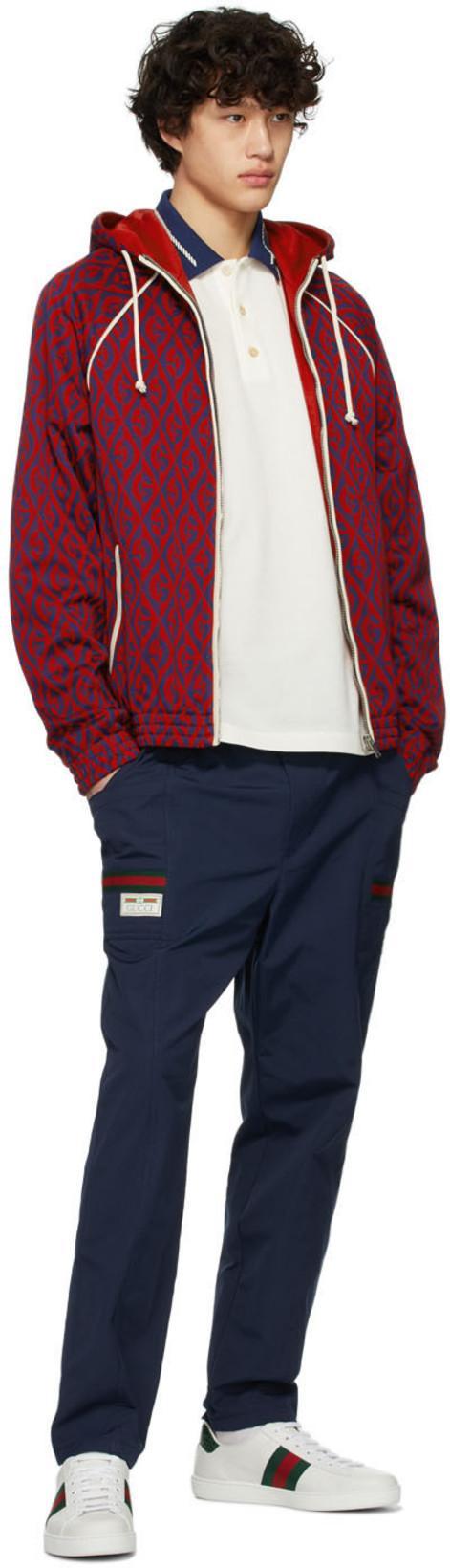 GUCCI Ace Leather Sneakers With Lateral Web Band In White