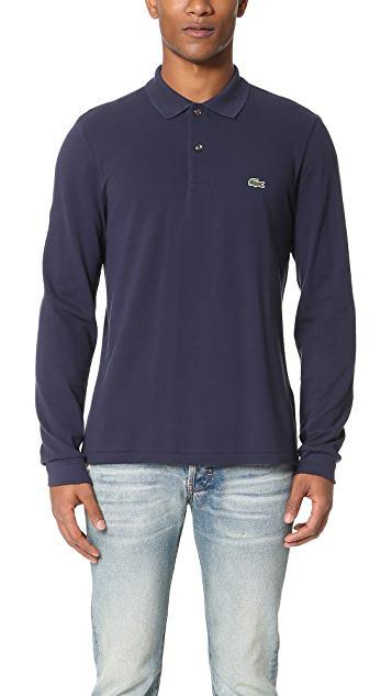 LACOSTE Navy Blue Longsleeve Polo Shirt