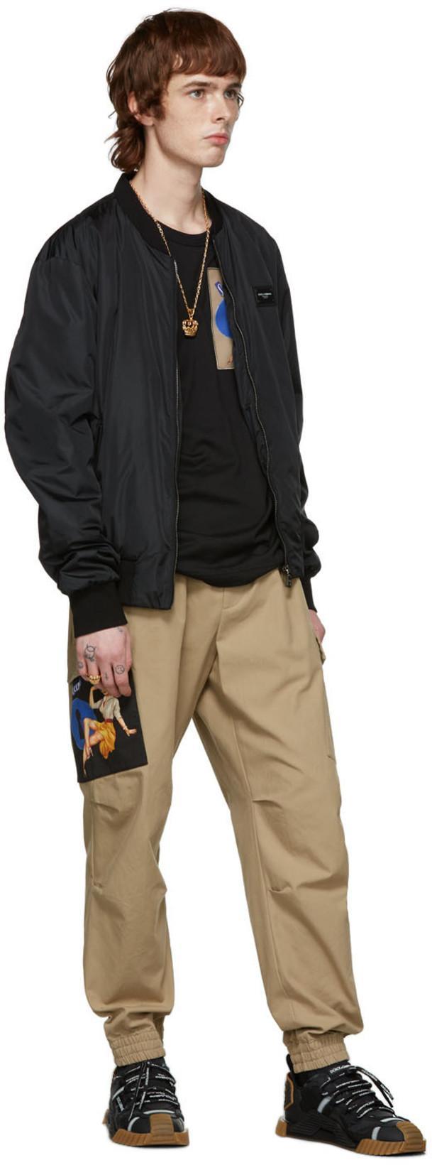 DOLCE & GABBANA Black Nylon Outerwear Jacket