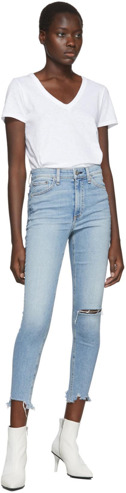 RAG & BONE The Vee Slub Pima Cotton-jersey T-shirt In Bright White