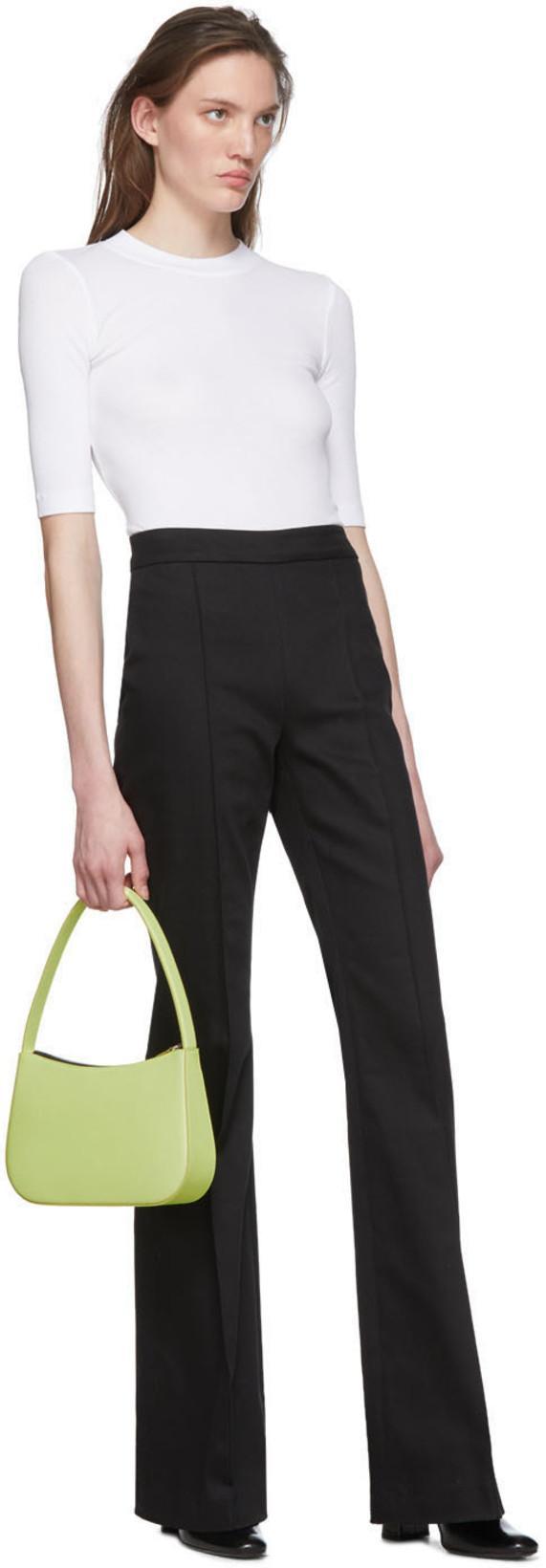 ROSETTA GETTY White Cropped Sleeve T-shirt