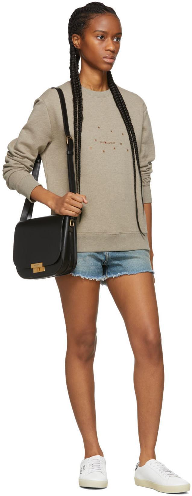 SAINT LAURENT Low-top Sneakers With Round Toe And Contrast Heel In White