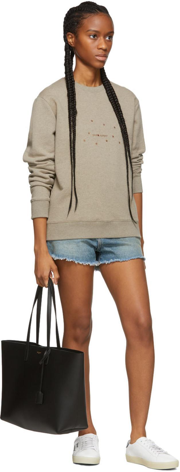 SAINT LAURENT Low-top Sneakers With Round Toe And Contrast Heel In White