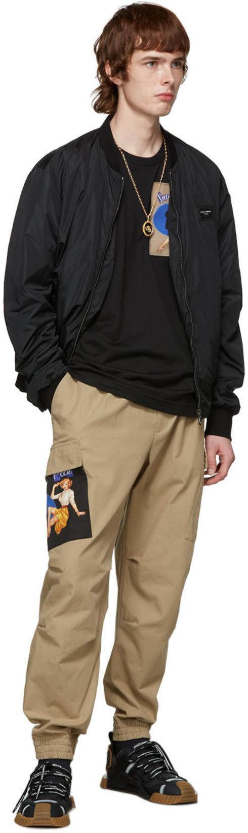 DOLCE & GABBANA Black Nylon Outerwear Jacket