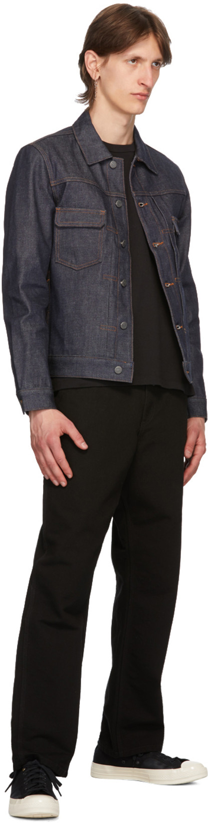 APC A.p.c. Classic Indigo Denim Jacket With Structured Silhouette In Blue