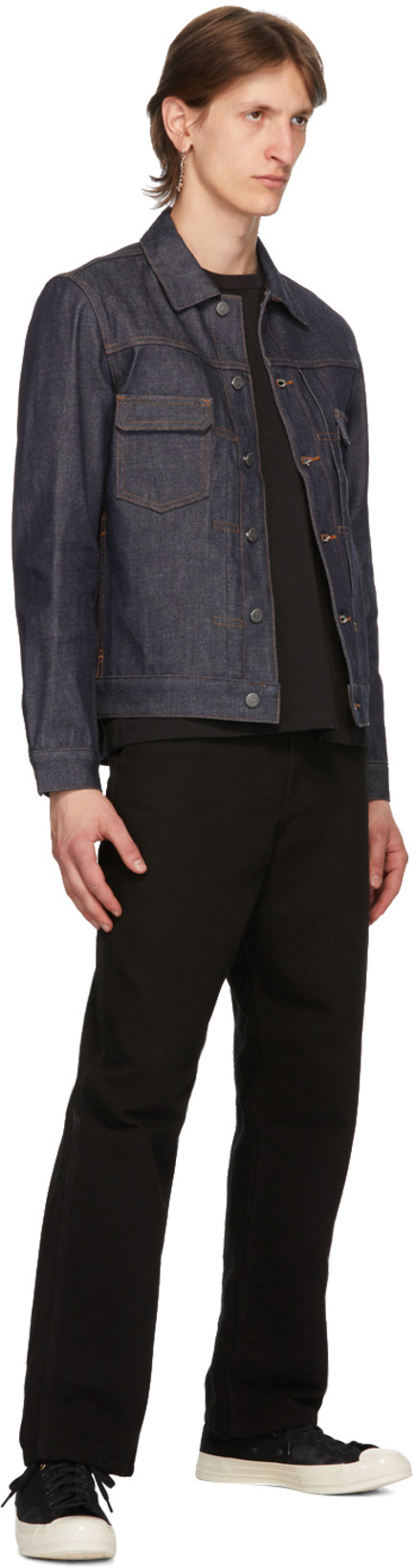 APC A.p.c. Classic Indigo Denim Jacket With Structured Silhouette In Blue