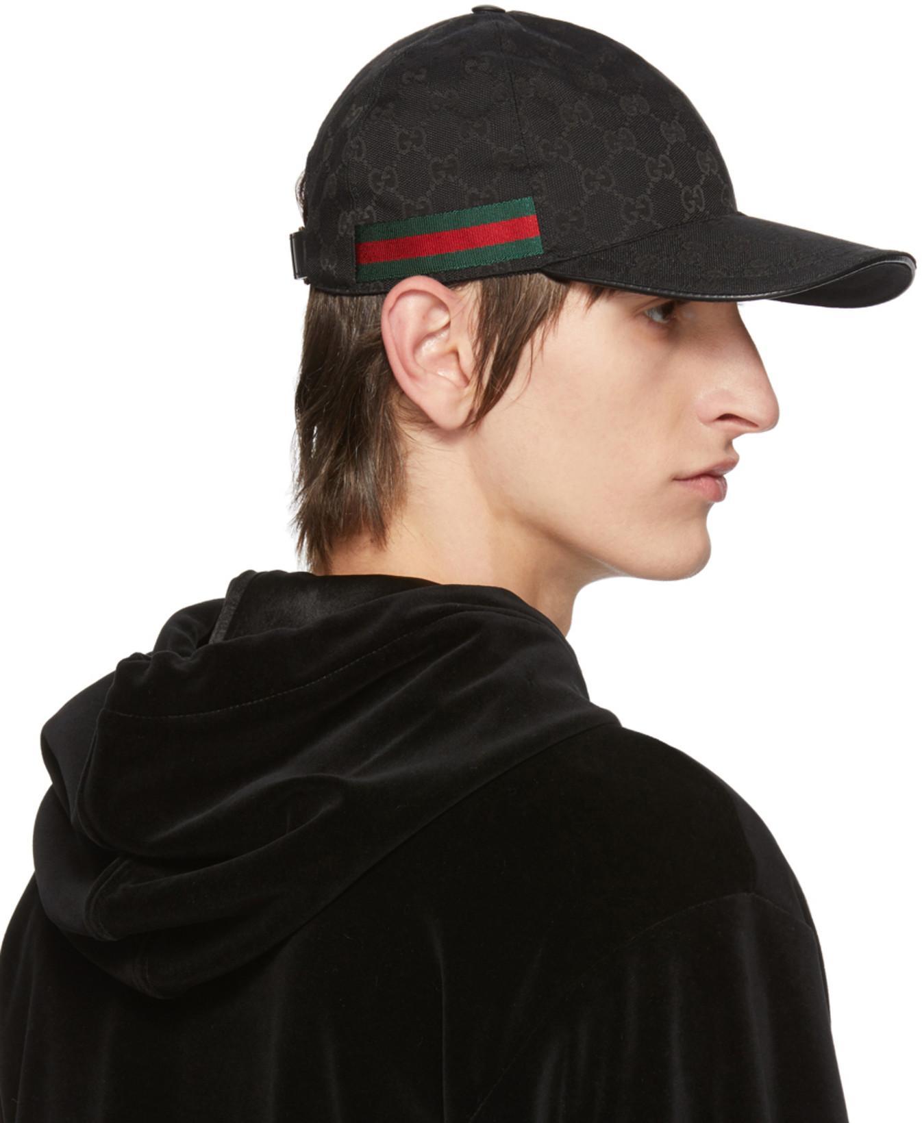 GUCCI Black Canvas Original Gg Baseball Cap