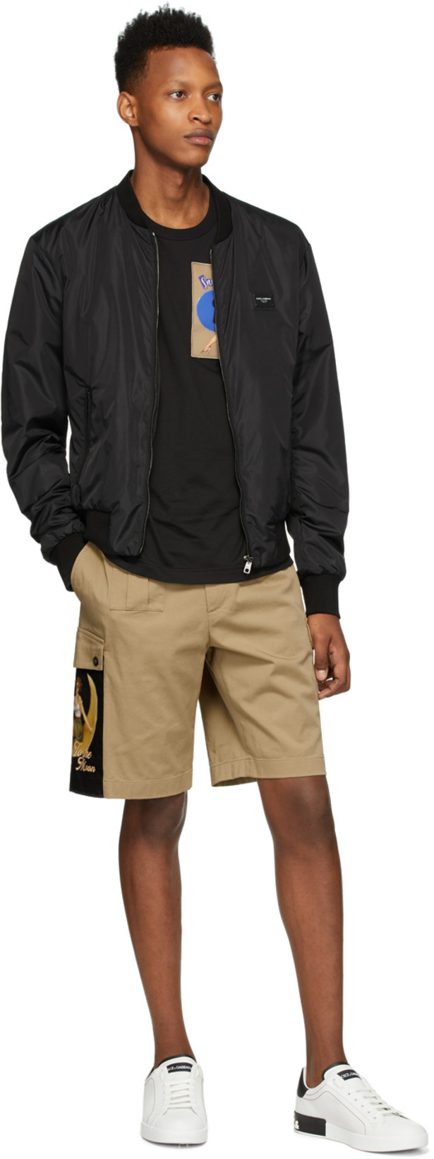 DOLCE & GABBANA Black Nylon Outerwear Jacket