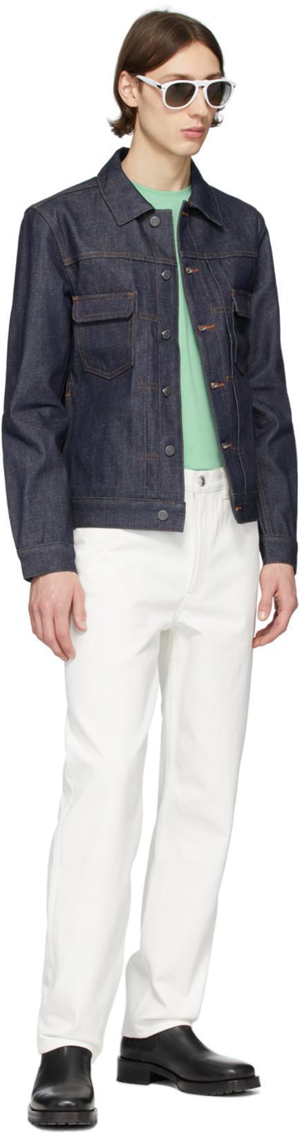 APC A.p.c. Classic Indigo Denim Jacket With Structured Silhouette In Blue