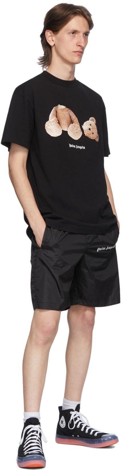 PALM ANGELS Broken Bear Logo Graphic T-shirt In Black