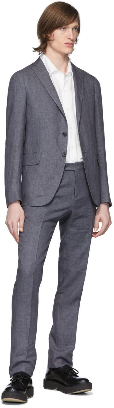 EIDOS Grey Linen Blazer