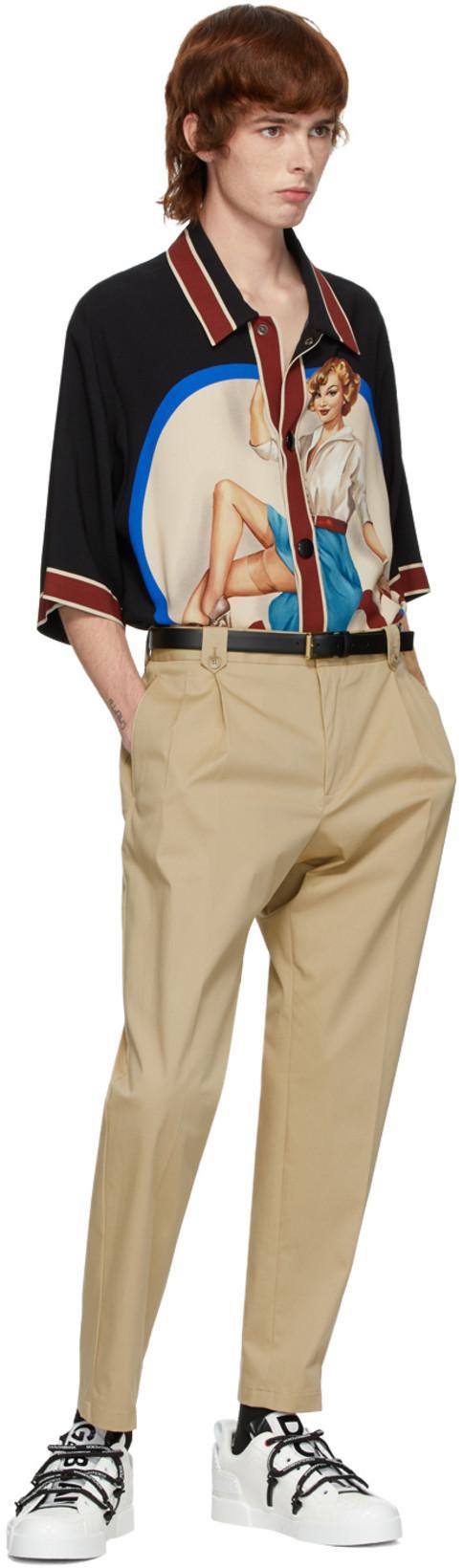 DOLCE & GABBANA Portofino Sneaker In Calfskin And White Paint