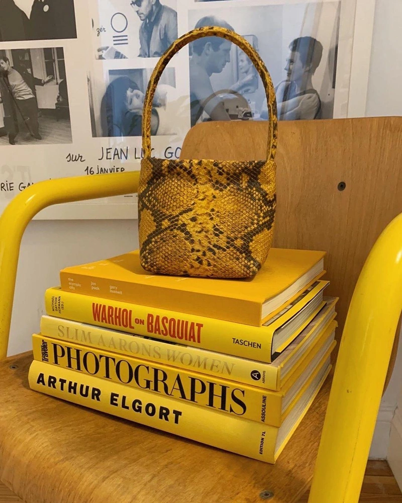 shopbop.com's Posts | Wearing: Georgia Jay Baby Ombra Bag In Mustard Python