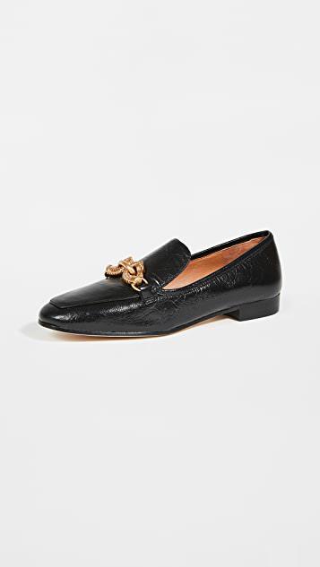 TORY BURCH Jessa Embellished Leather Loafers In Black