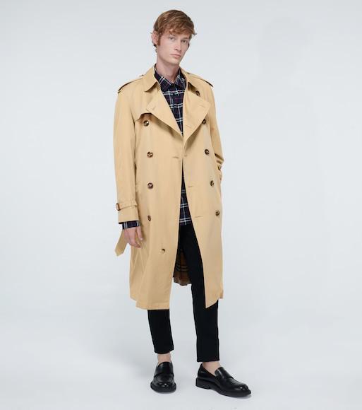 BURBERRY Embroidered Detail Check Cotton Shirt In Navy