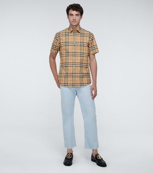 BURBERRY Cotton Shirt With Checked Pattern And Pockets In Multi