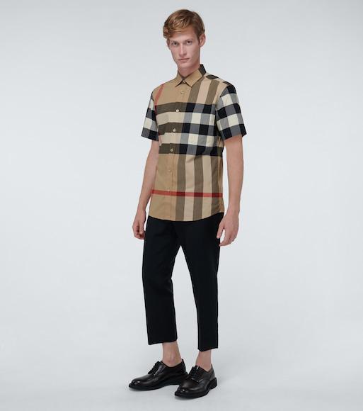 BURBERRY Men Cotton Shirt With Check Print In Multi