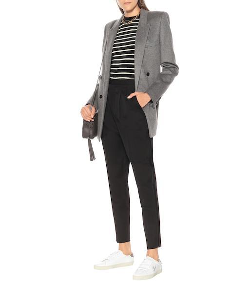 SAINT LAURENT Low-top Sneakers With Round Toe And Contrast Heel In White