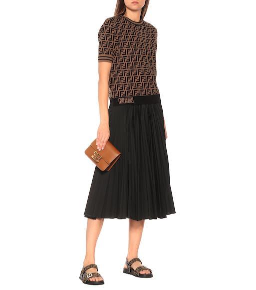FENDI Women Brown T-shirt With Short Sleeves And All-over Ff Motiv In Cotton Woman In Black