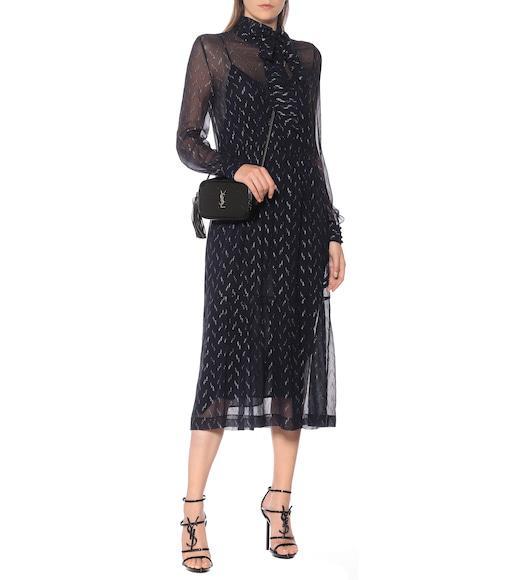 SAINT LAURENT Cassandra Ysl Patent Leather Sandals In Animal Print