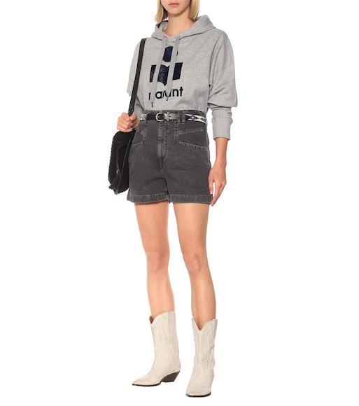 ISABEL MARANT ÉTOILE Isabel Marant Etoile White Hoodie With Tonal Logo Print In Cotton Blend Woman