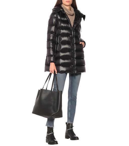 MONCLER Suyenne Hooded Mid-length Down Jacket In Black