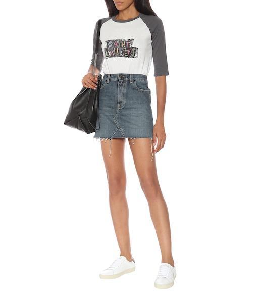 SAINT LAURENT Low-top Sneakers With Round Toe And Contrast Heel In White