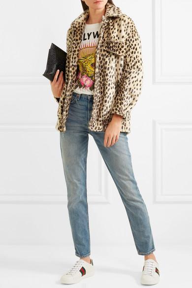 GUCCI Ace Embroidered Leather Sneaker In White